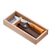 Opinel | Traditional N°08 Carbon Steel Folding Knife + Sheath in Wooden Gift Box