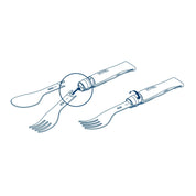 Opinel Picnic+ Fork, Spoon & Napkin Set
