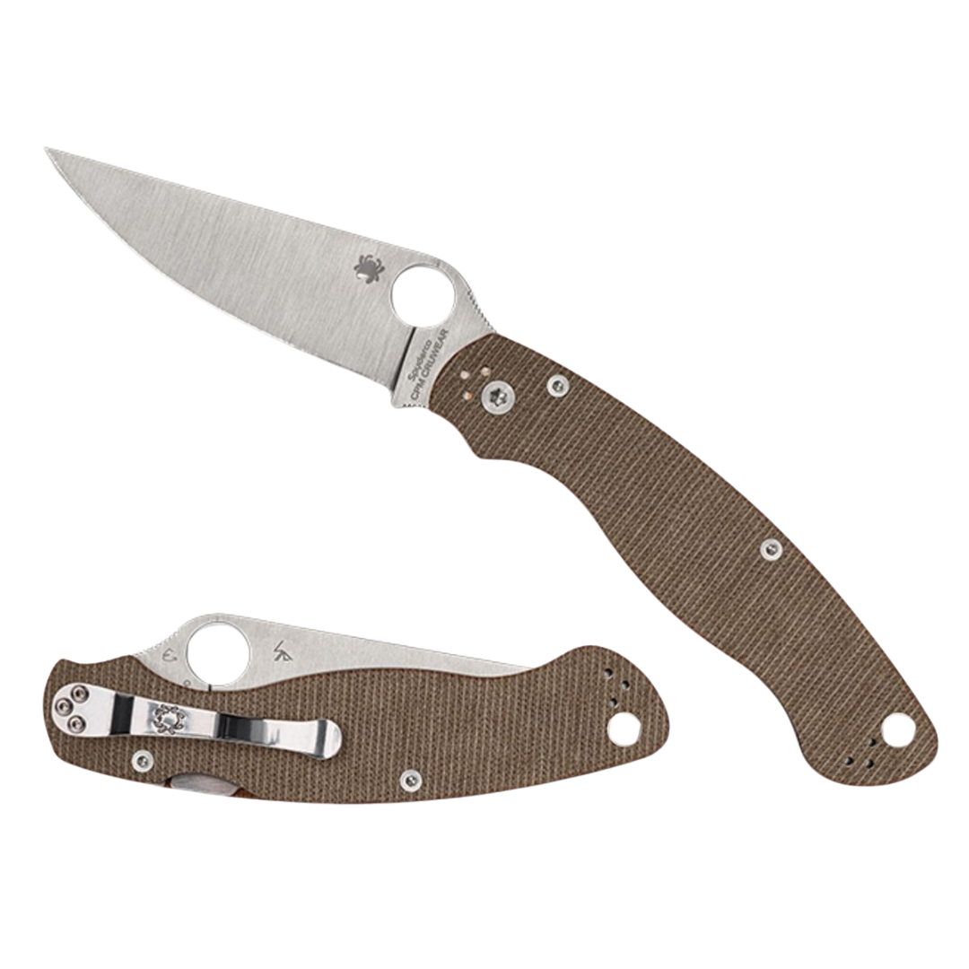 Spyderco | Military™ 2 Knife Brown Canvas Micarta CPM CRU-WEAR
