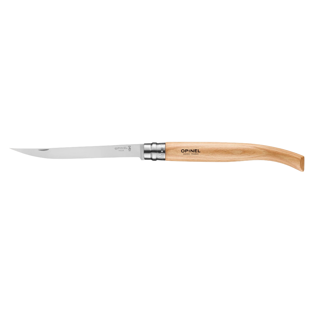 No.12 Effilé Stainless Steel Filleting Folding Knife - Beech