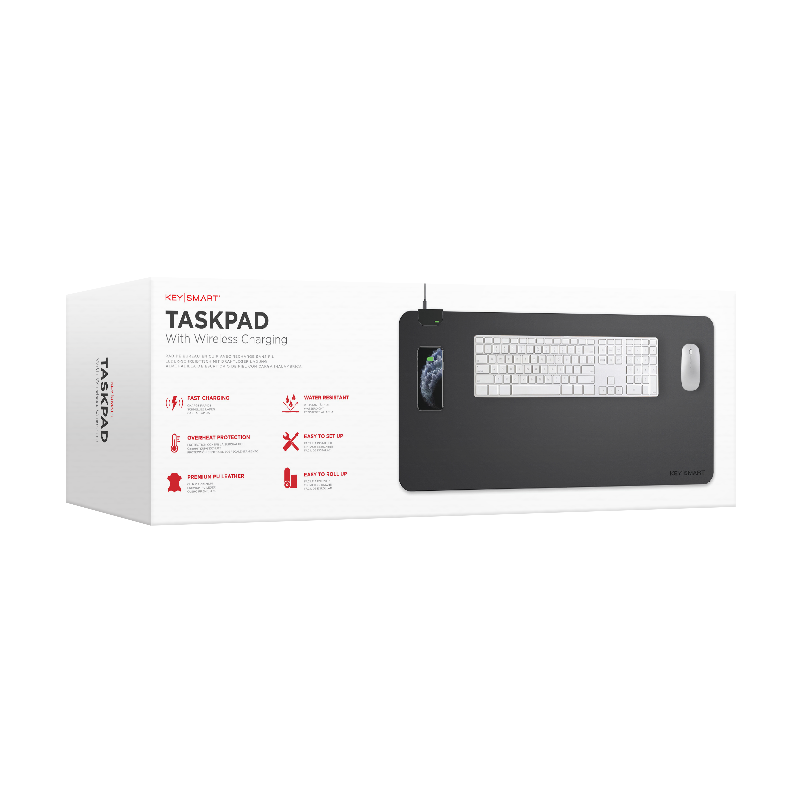 KeySmart | TaskPad Wireless Charging Desk Pad Black