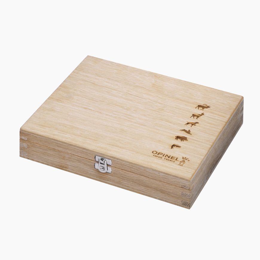 Opinel | Traditional N°08 Animalia Gift Wooden Box Set of 6 Asst. Stainless Steel 8.5cm - Oakwood