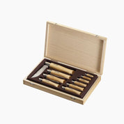 Opinel | Traditional Classic Gift Wooden Box Set of 10 Carbon Steel Knives