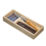 Opinel | Slim Knife #10 Olive Wood + Sheath in Wooden Gift Box