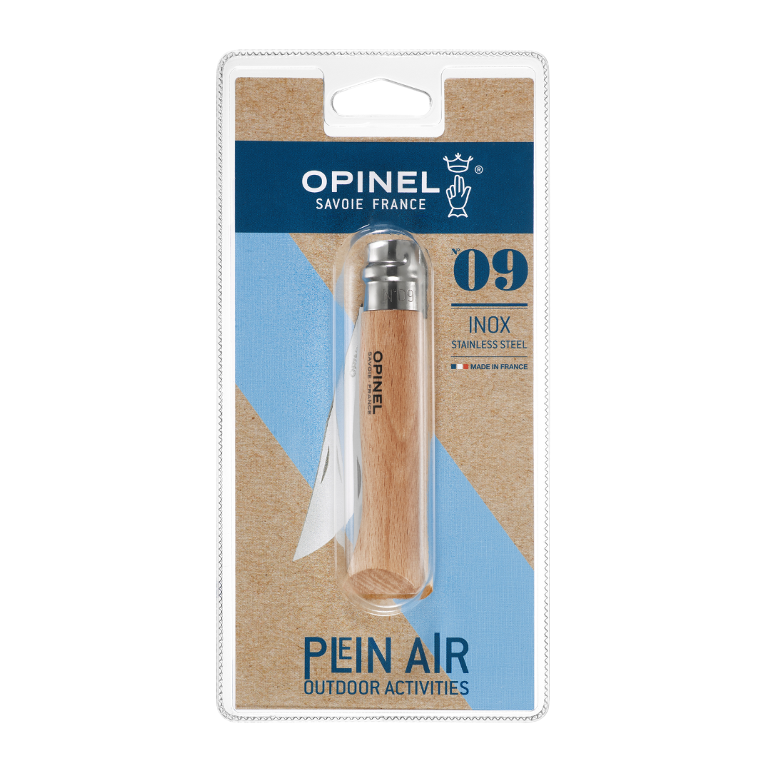 Opinel | Traditional No.09 Stainless Steel Folding Knife Blister Packaging