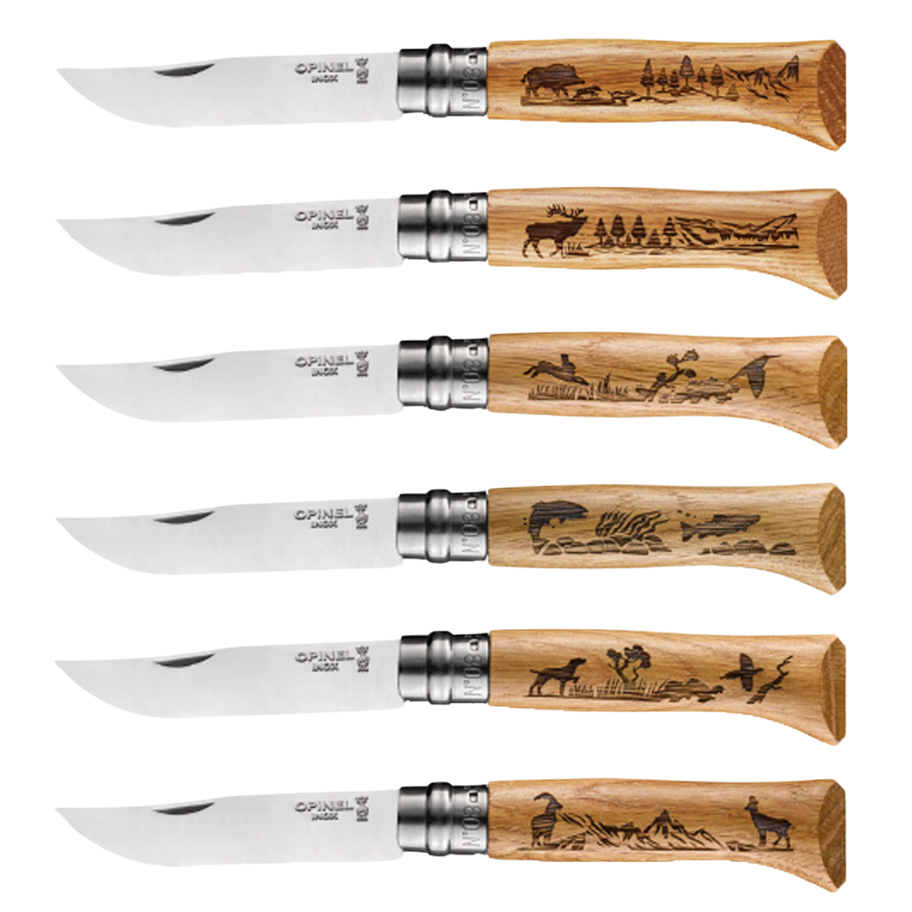 Opinel | Limited Edition N°08 Engraved Animalia 6PC Set