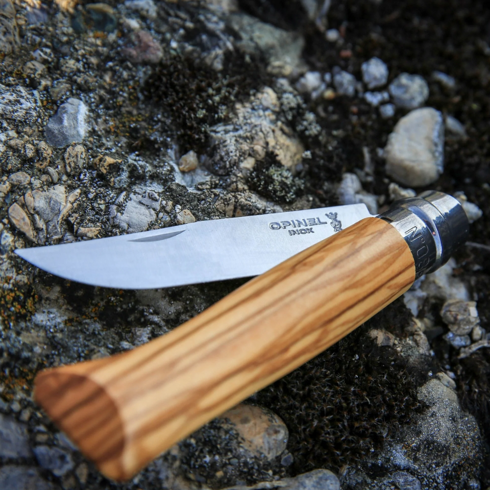 No.08 Olive Wood Folding Knife with Sheath