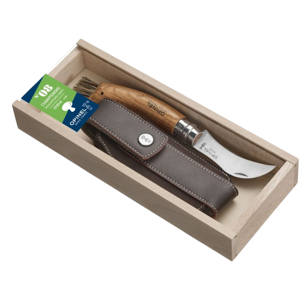 Opinel | No.08 Mushroom Knife - Oak Wood Handle with Sheath