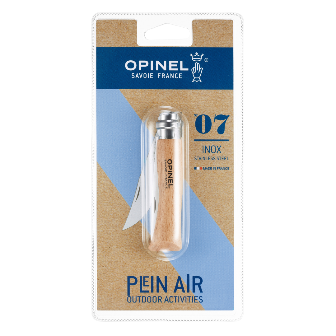 Opinel | Traditional No.07 Stainless Steel Folding Knife Blister Packaging