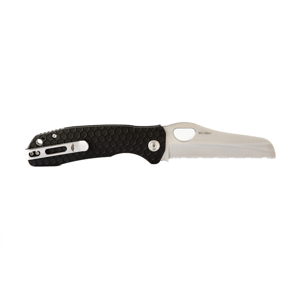 Honey Badger Rescue Knife - Serrated, Black