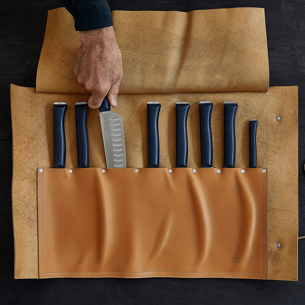 Opinel | 8-Slot Leather Chef Knife Carrier