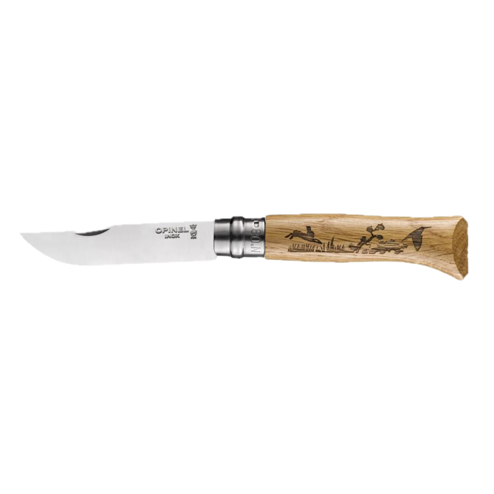 Opinel | Traditional Knife #08 Animalia Hare S/S 8.5cm - Oakwood