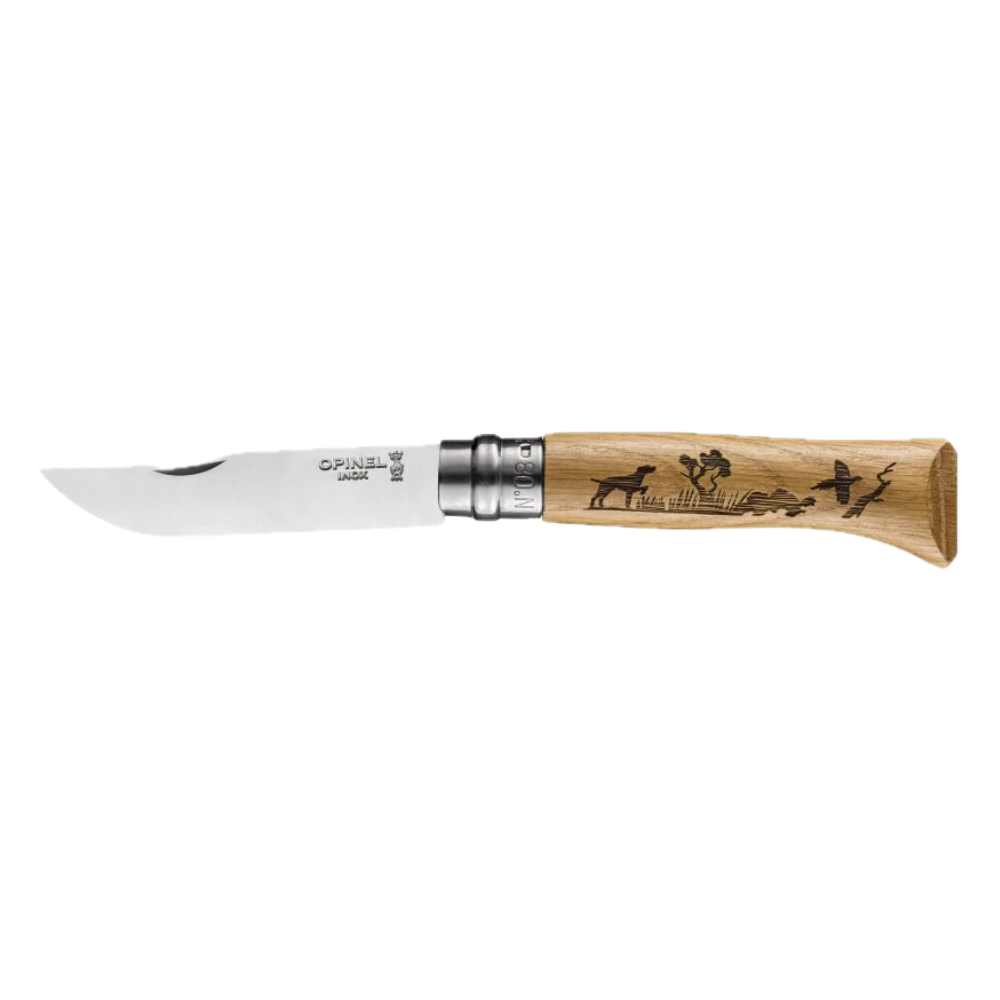 Opinel | Traditional Knife #08 Animalia Dog S/S 8.5cm - Oakwood