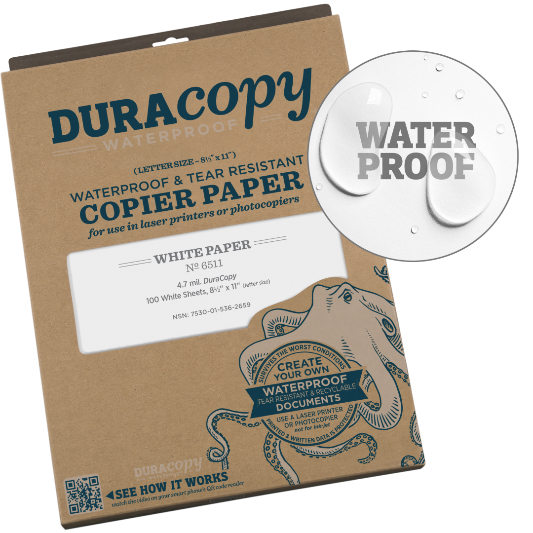 Rite in the Rain | DuraCopy Waterproof Printer Sheets 8.5" x 11"
