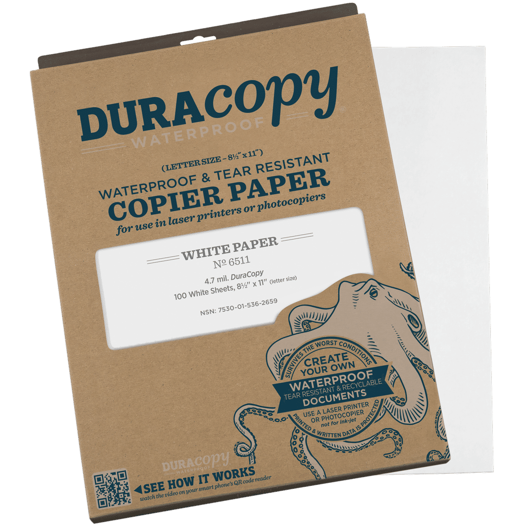 Rite in the Rain | DuraCopy Waterproof Printer Sheets 8.5" x 11"