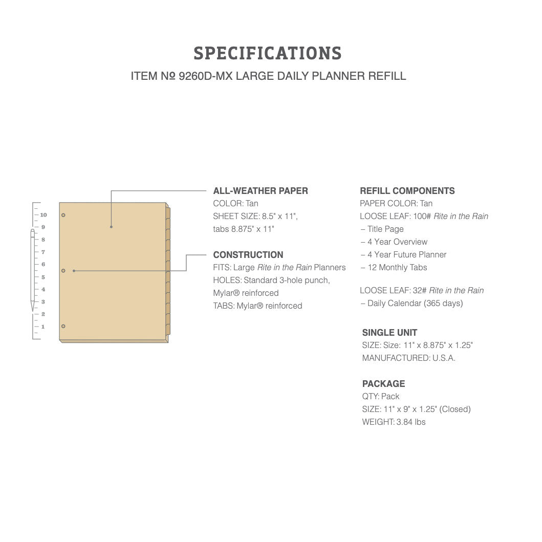 Rite in the Rain | Maxi Planner Refill