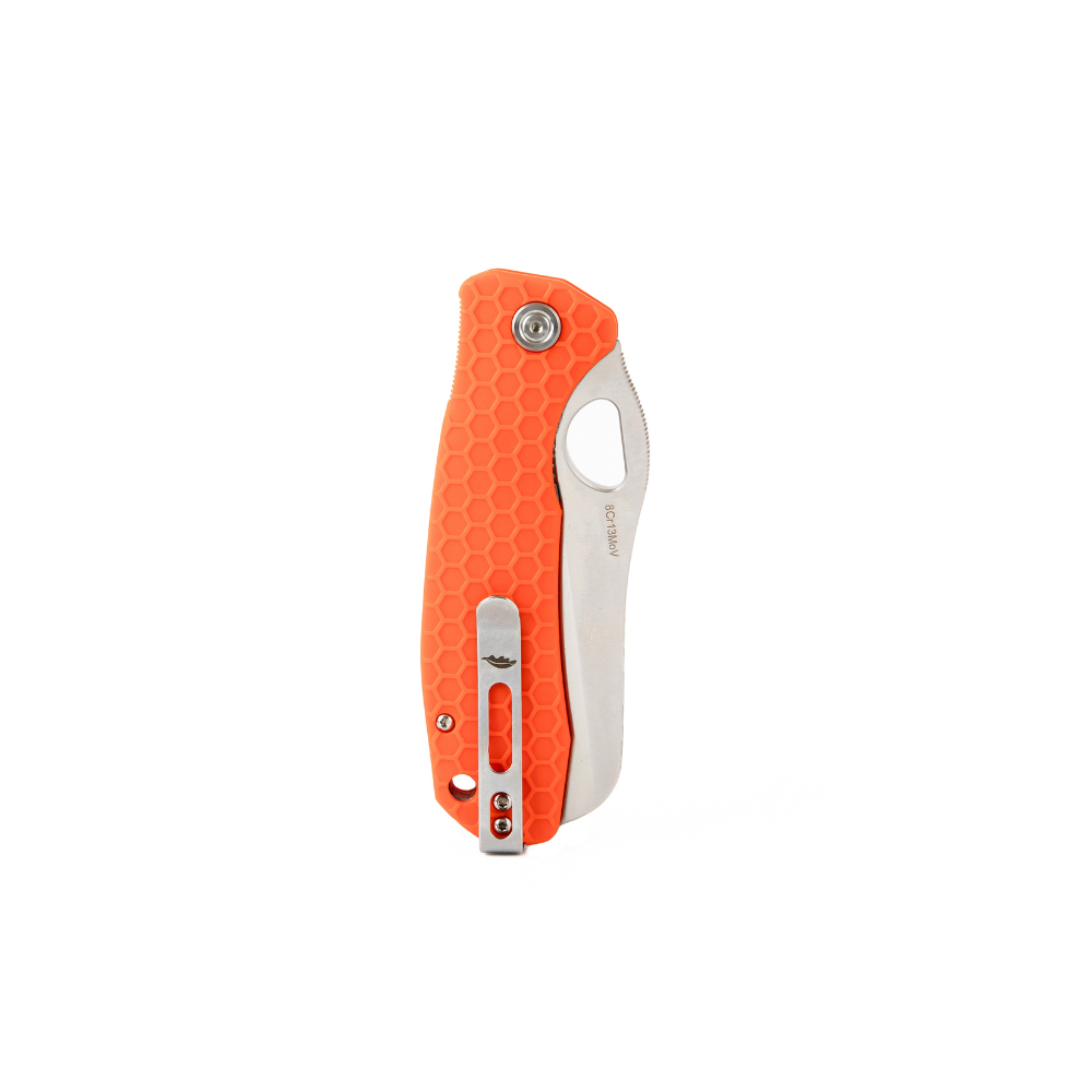 Honey Badger Rescue Knife - Serrated, Orange