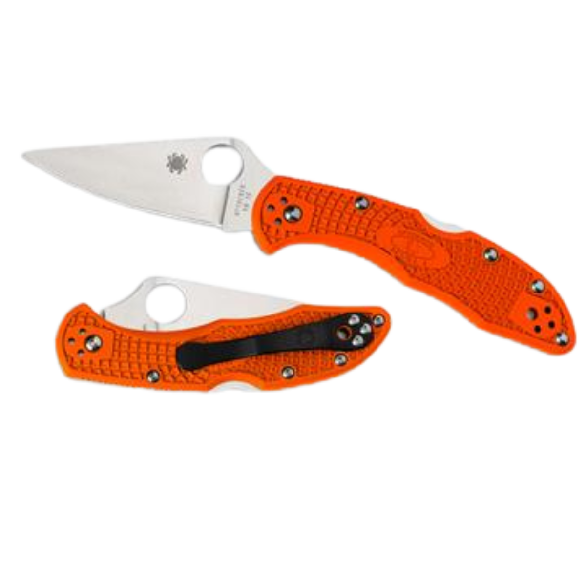 Spyderco Delica 4 Orange Flat Ground - Plain Blade