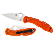 Spyderco Delica 4 Orange Flat Ground - Plain Blade