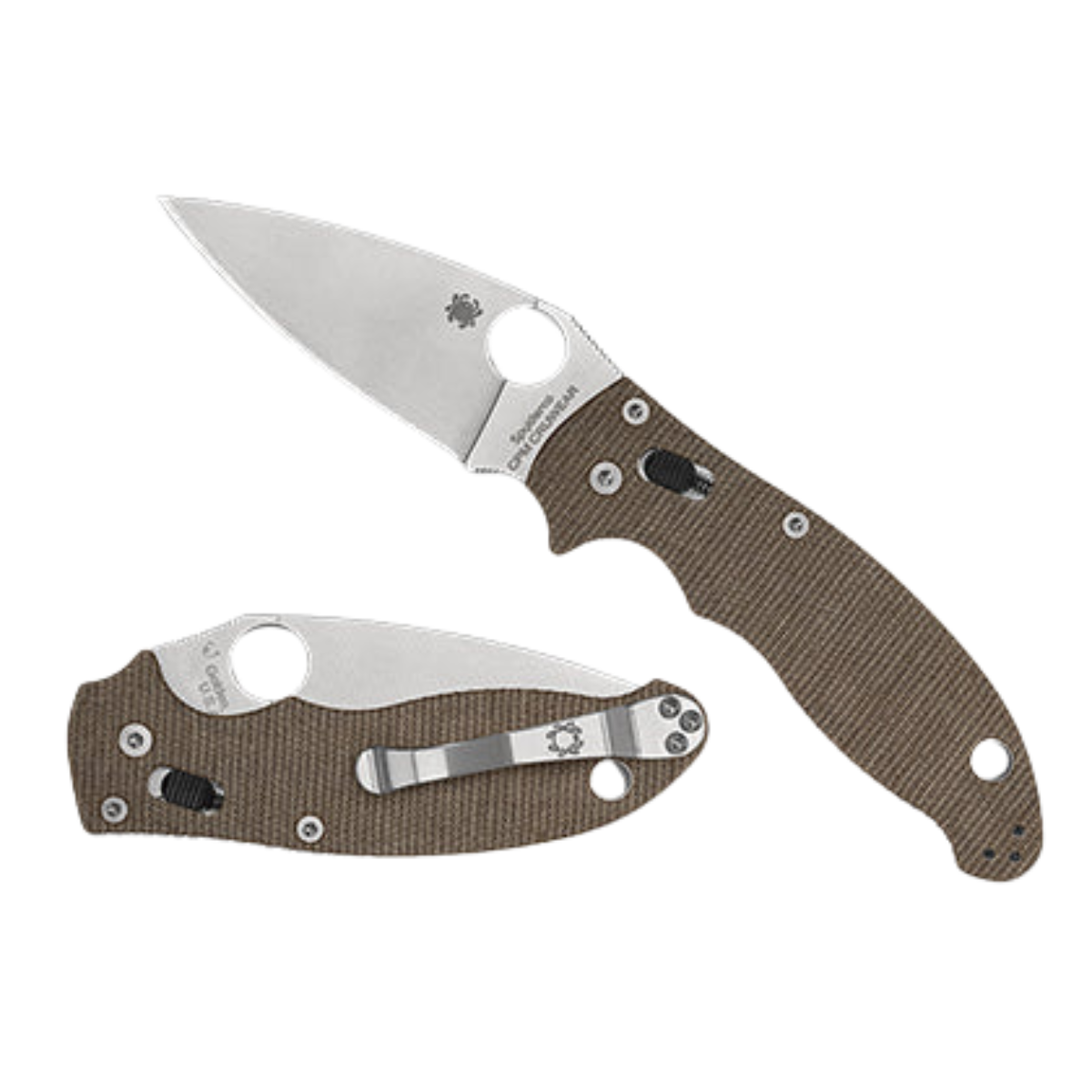 Spyderco | MANIX 2 BROWN CANVAS MICARTA CPM CRUWEAR PLAINEDGE