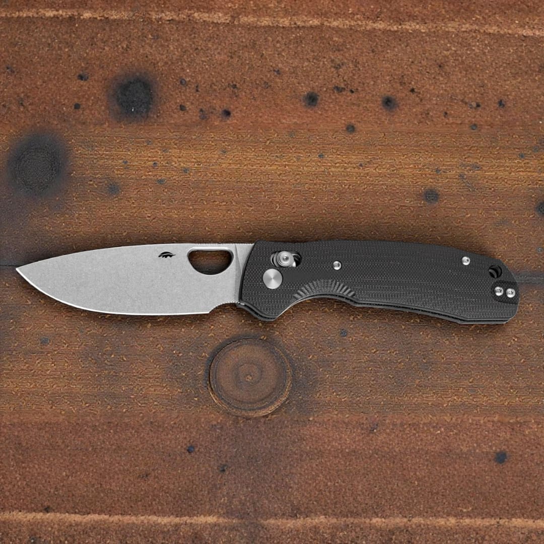 Honey Badger | Limited Edition Cross Bolt Drop-Point Plain Stone Wash Blade