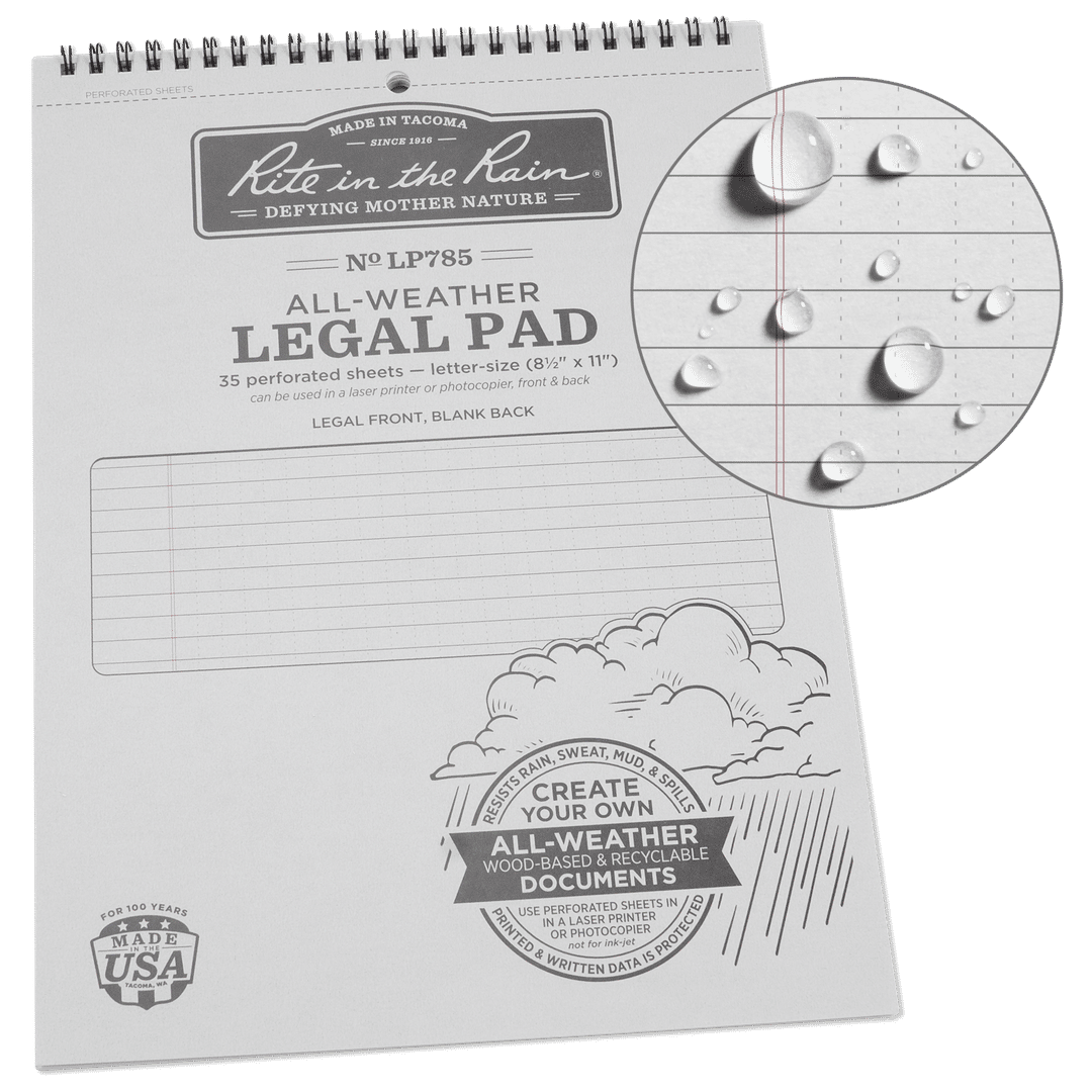 Rite in the Rain | Top Spiral Legal Pad 8.5" x 11" (3 pack)
