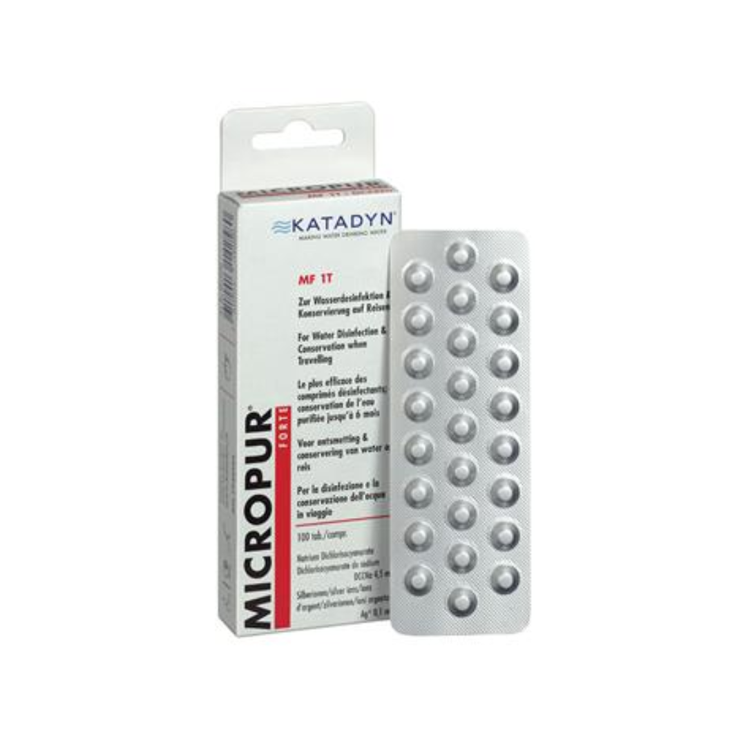 Katadyn | Micropur Forte MF 1T/100 Water Purification Tablets - Chlorine + Silver