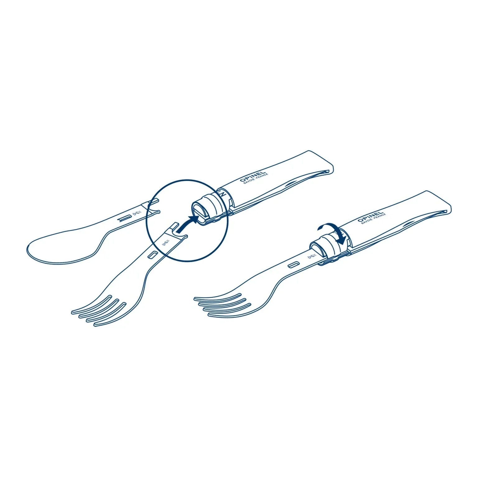 Opinel Picnic+ Fork, Spoon & Napkin Set