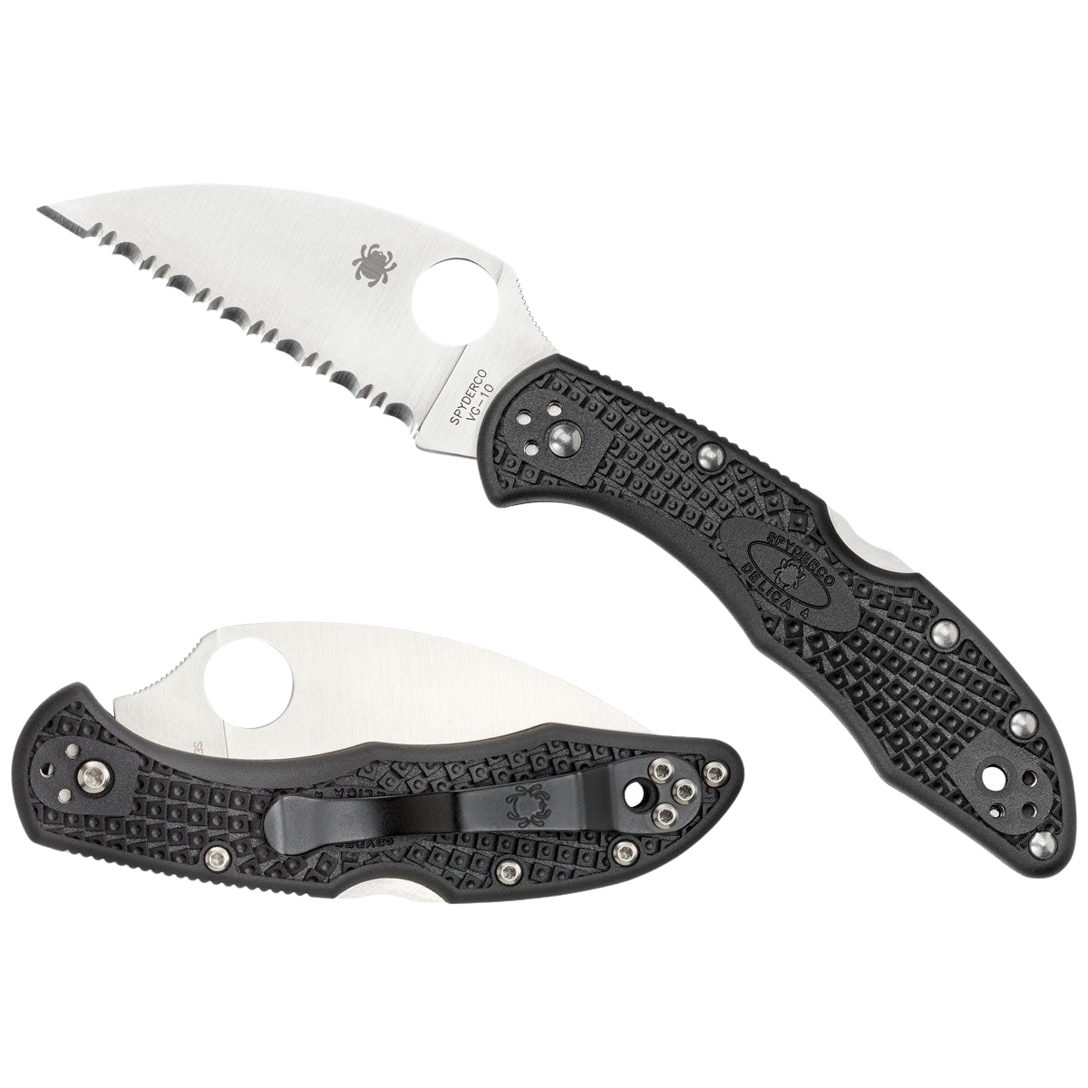 Spyderco | Delica 4 Knife Flat Ground Wharncliffe Black Handle