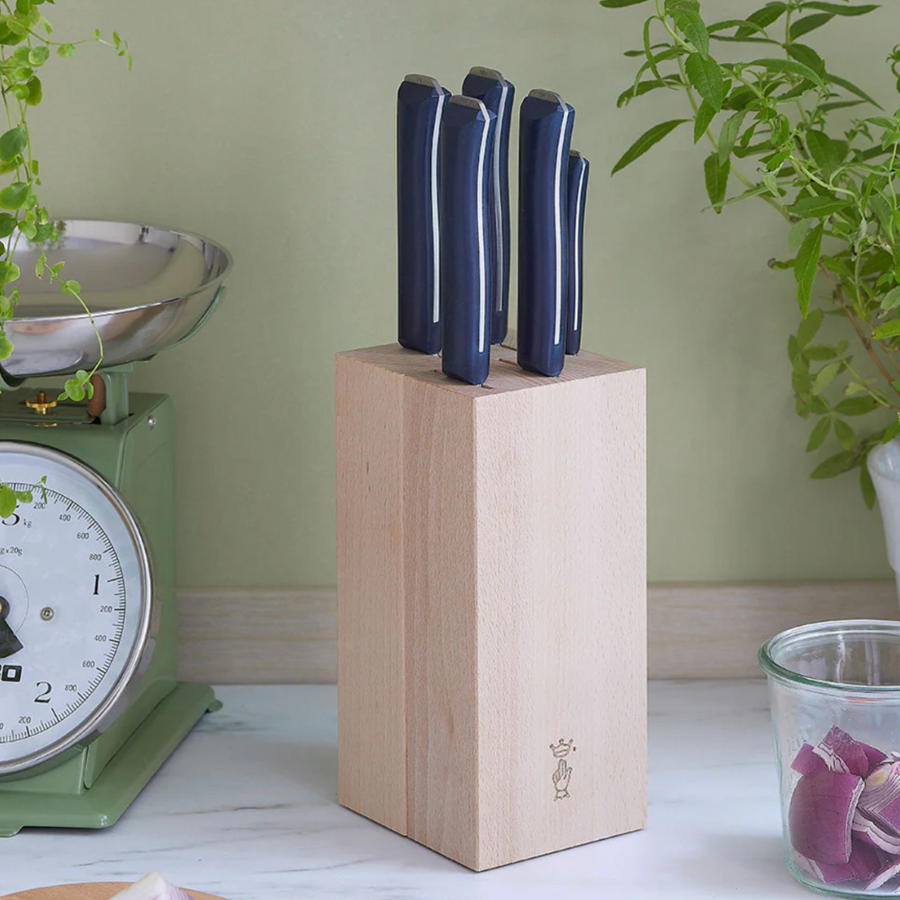 Opinel 5-Slot Beech Wood Knife Block