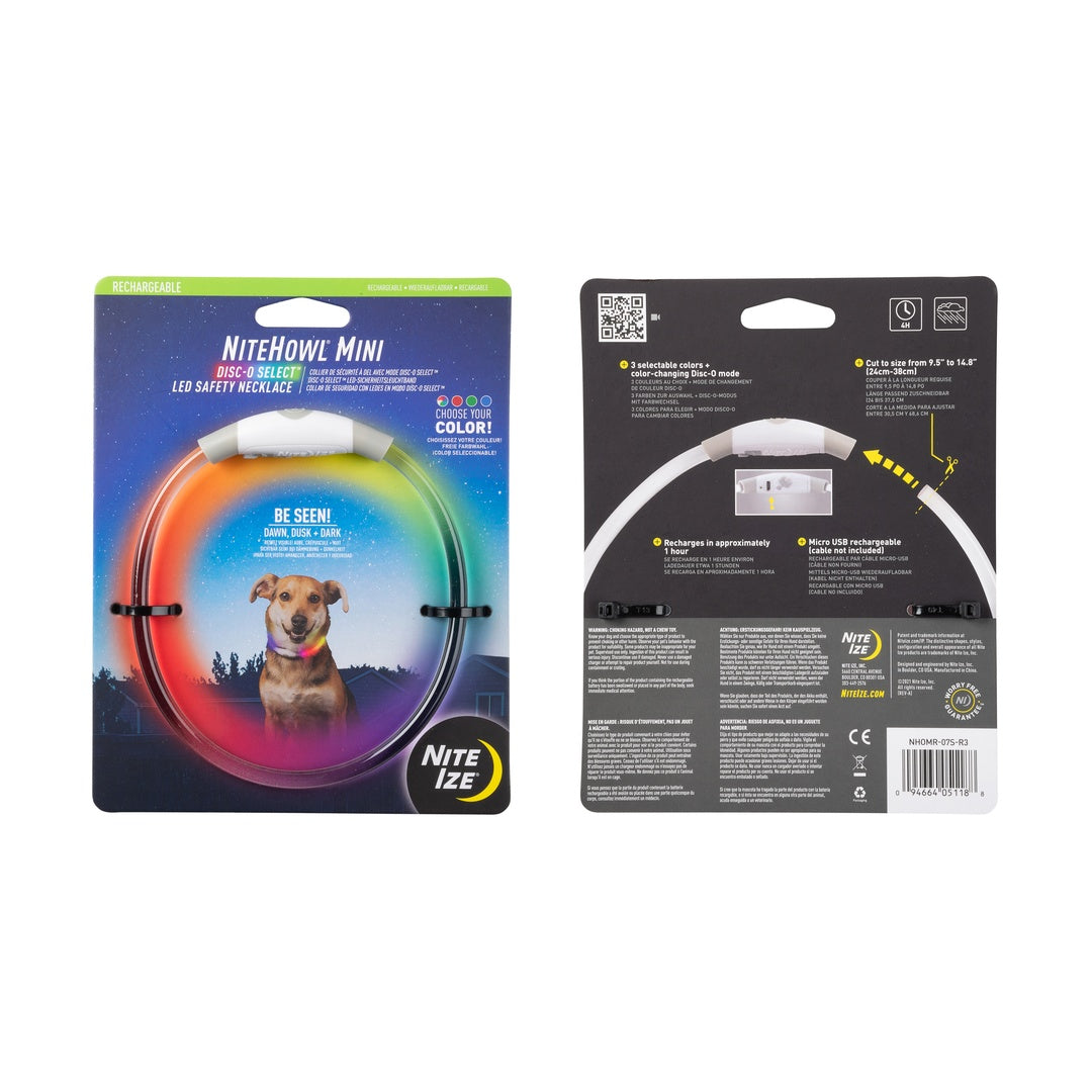 Nite Ize Pet | NiteHowl Mini Rechargeable LED Safety Necklace - Disc-O Select