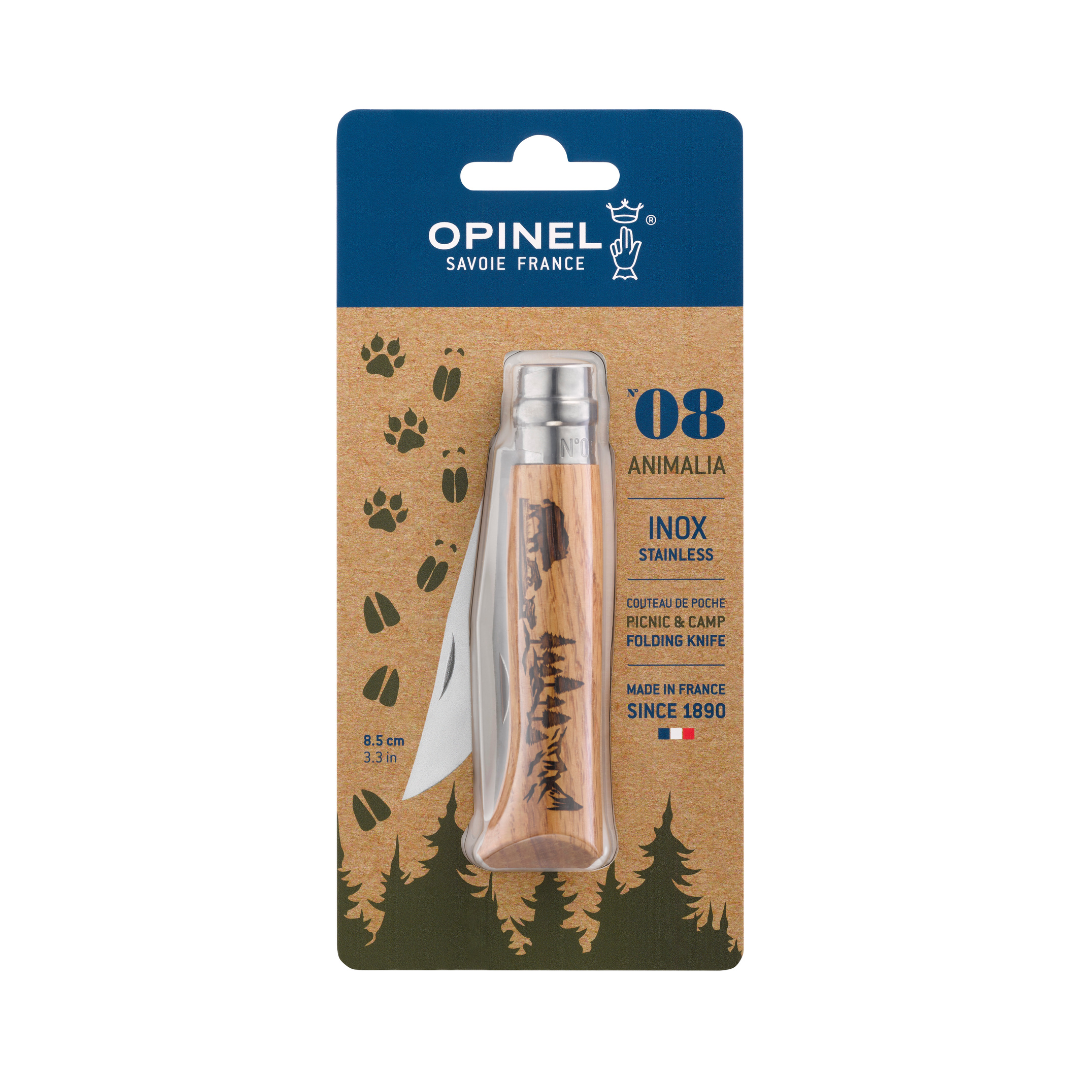 Opinel | Traditional N°08 Animalia Knife Blister Packaging