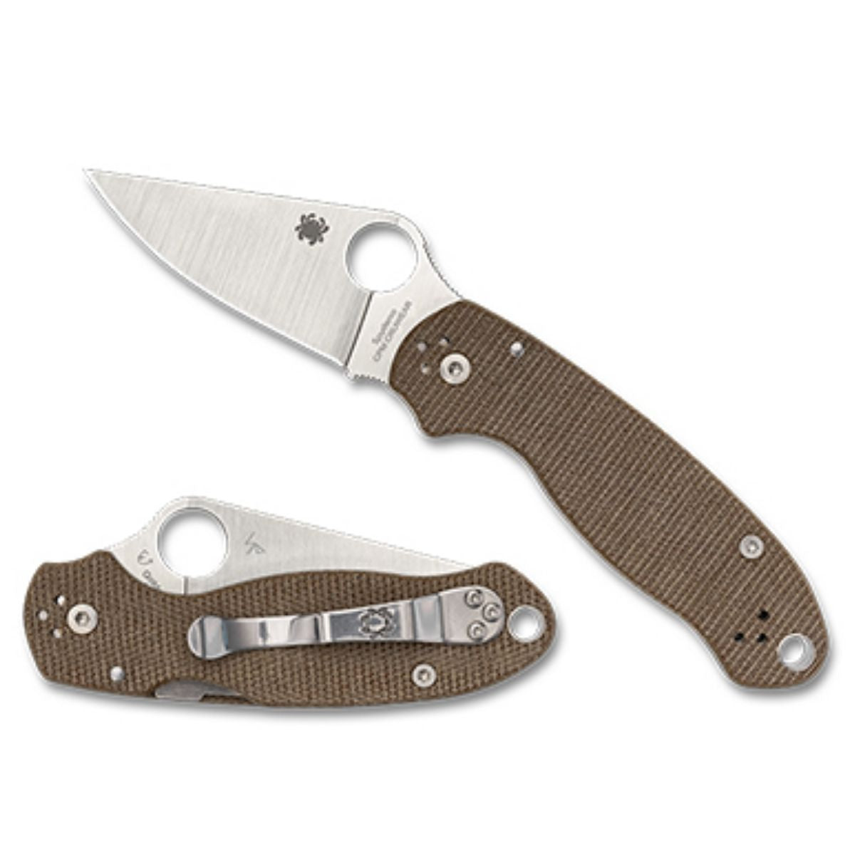 Spyderco | Para Military 3 Brown Canvas Micarta CPM CRUWEAR Plainedge