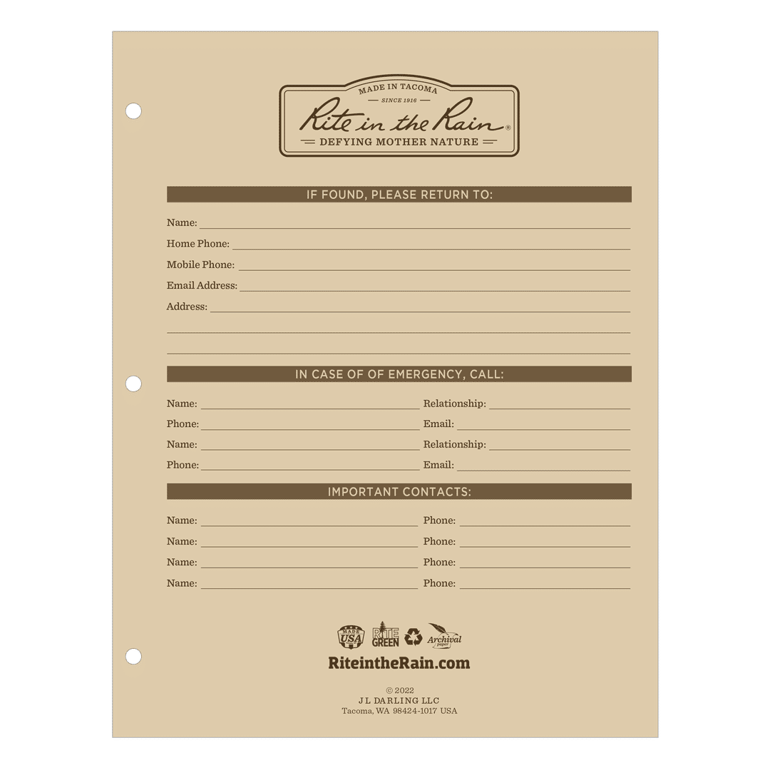 Rite in the Rain | Field Planner Kit