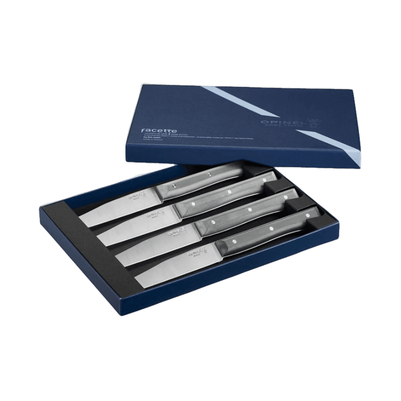 Opinel Facette Micro Serrated Table Knives 4PC Set  - Slate