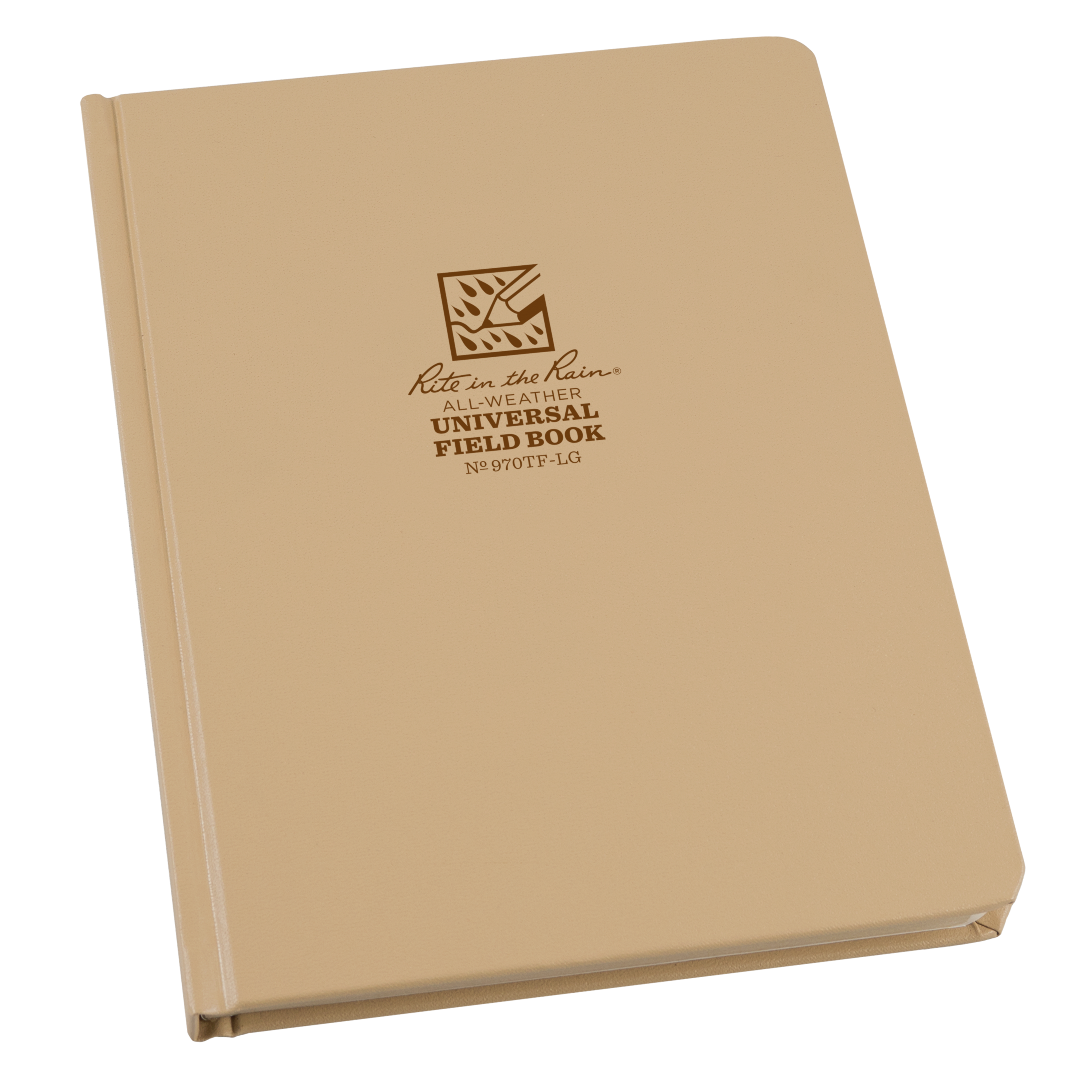 Rite in the Rain | Large Bound Hard Cover 6.375 x 8.5 Fabrikoid Book - Universal - Tan