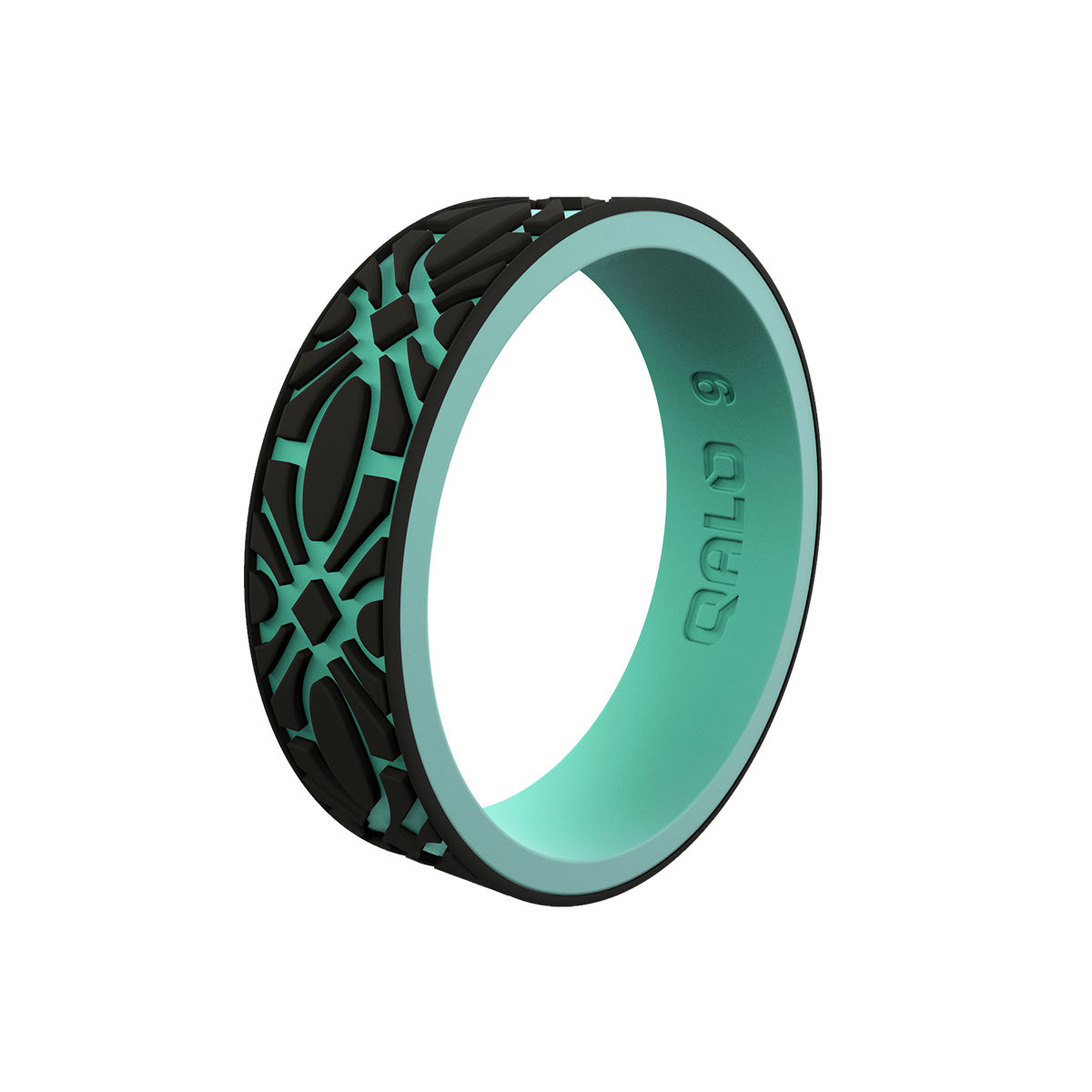 QALO | Women&#39;s Strata Flora Black/Aqua Ring