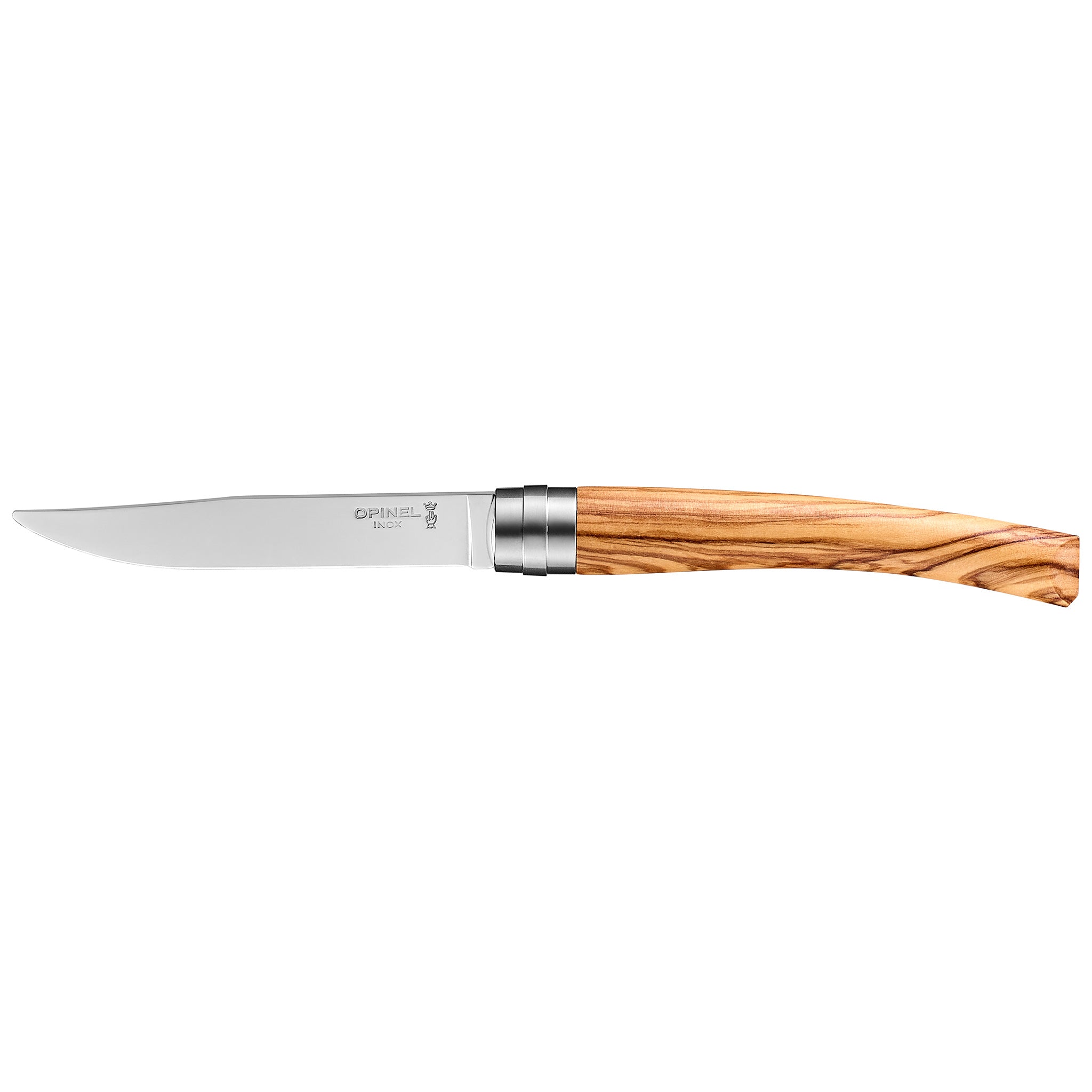 Opinel | Table Chic Box Set of 4 Steak Knives (Mirror Finish Blade) 10cm - Olive Wood
