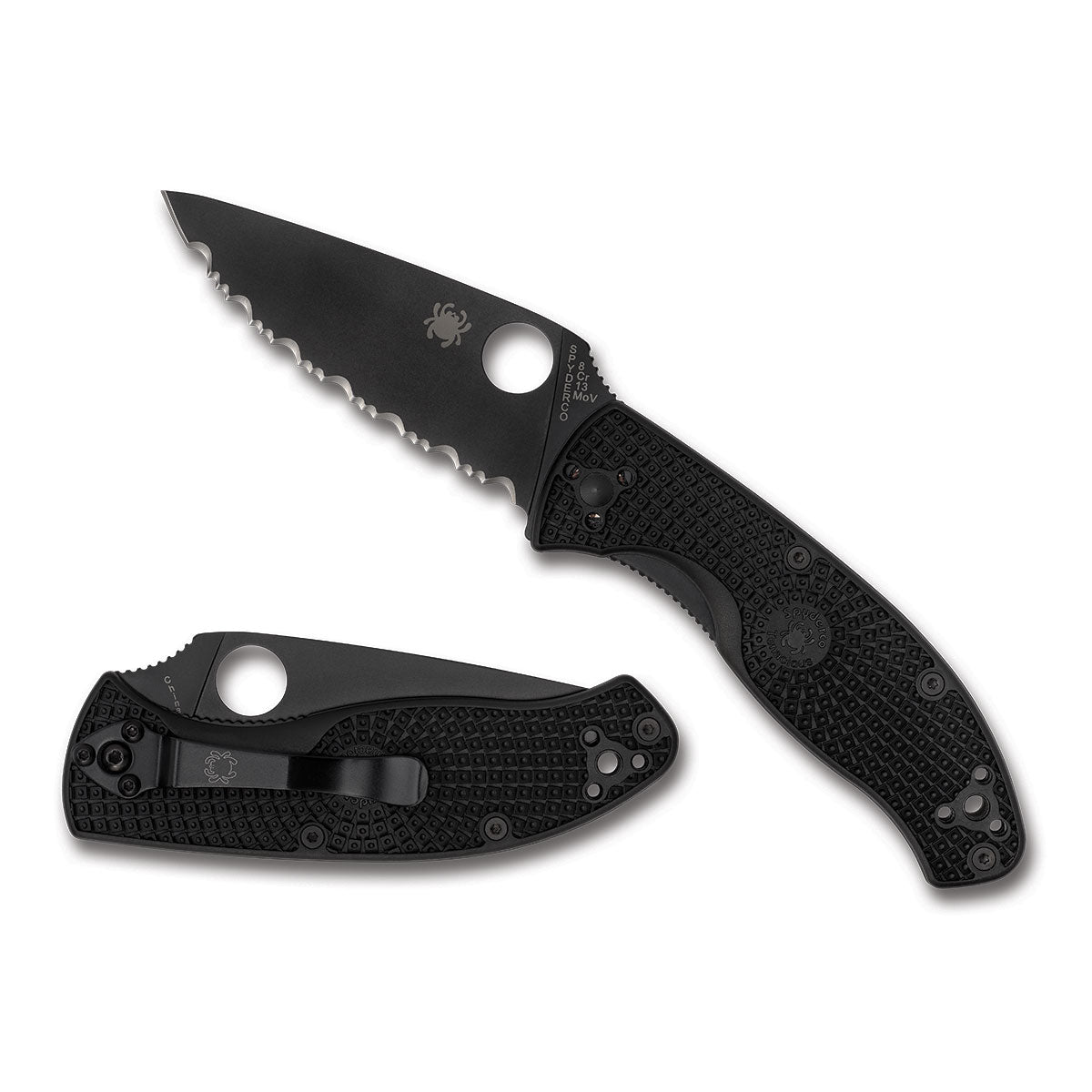 Spyderco | Tenacious Black Handle - Serrated Black Blade