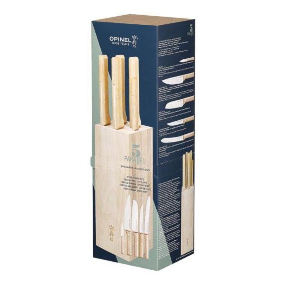 Opinel | Parallele 5 Piece Chef Knife Set with Block