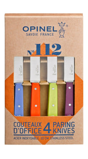 Opinel | Paring Knives #112 Sweet Pop S/S 10cm Set of 4 (sky blue/tangerine/apple green/plum)