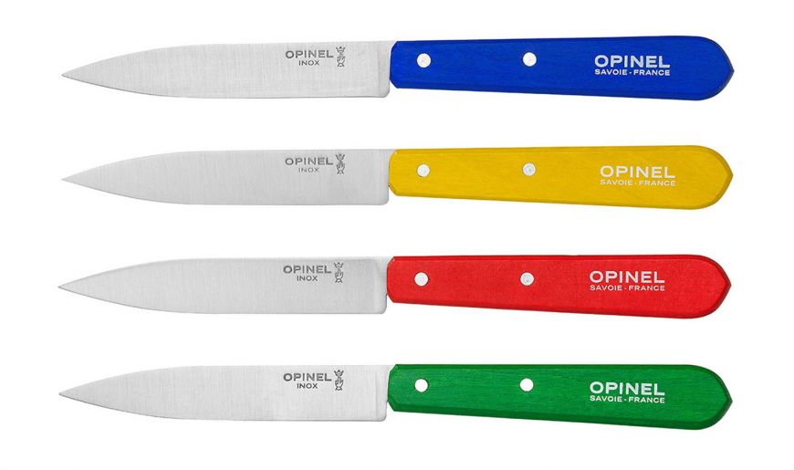 Opinel | Paring Knives #112 Classic S/S 10cm Set of 4 (blue/yellow/red/green)