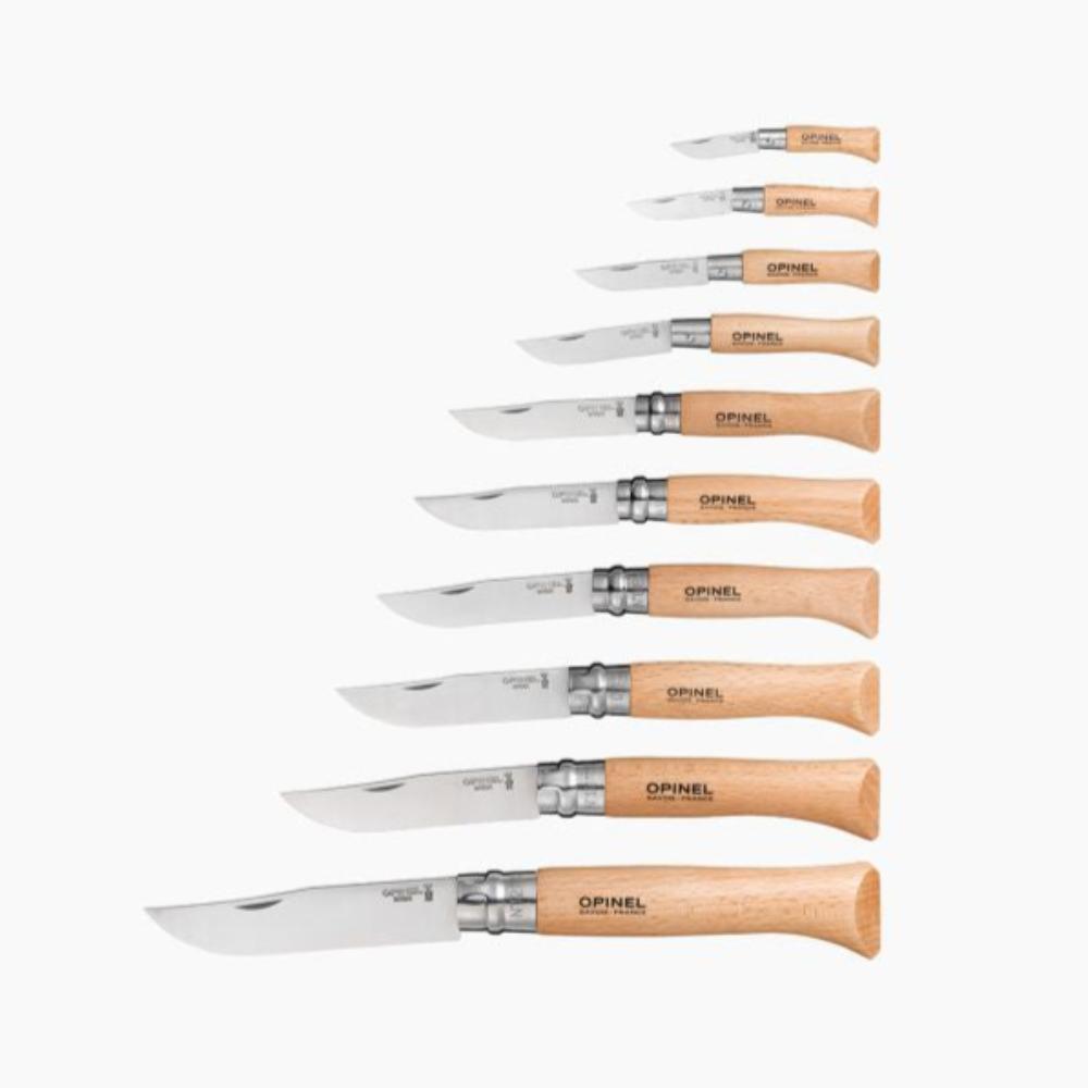 Opinel | Traditional Classic Gift Wooden Box Set of 10 Carbon Steel Knives