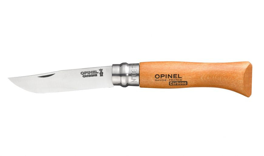 Opinel | Traditional Knife #08 Carbon Steel 8.5cm + Sheath in Wooden Gift Box
