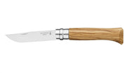 Opinel | Traditional Knife #08 S/S 8.5cm Olive Wood Handle + Sheath in Wooden Gift Box